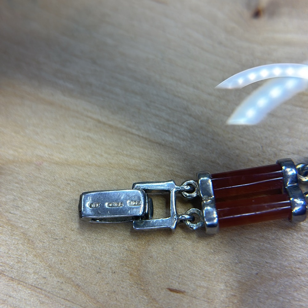 Main Line Time Sterling Silver Watch with Multi-Color Jade Inlay - Picture 4 of 4